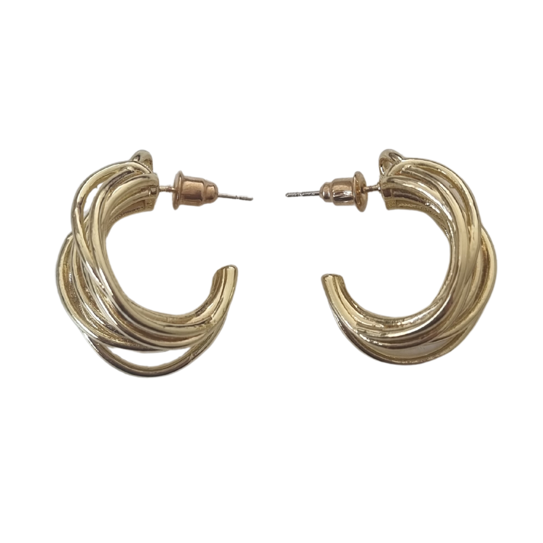 18k gold plated woven basket small hoops