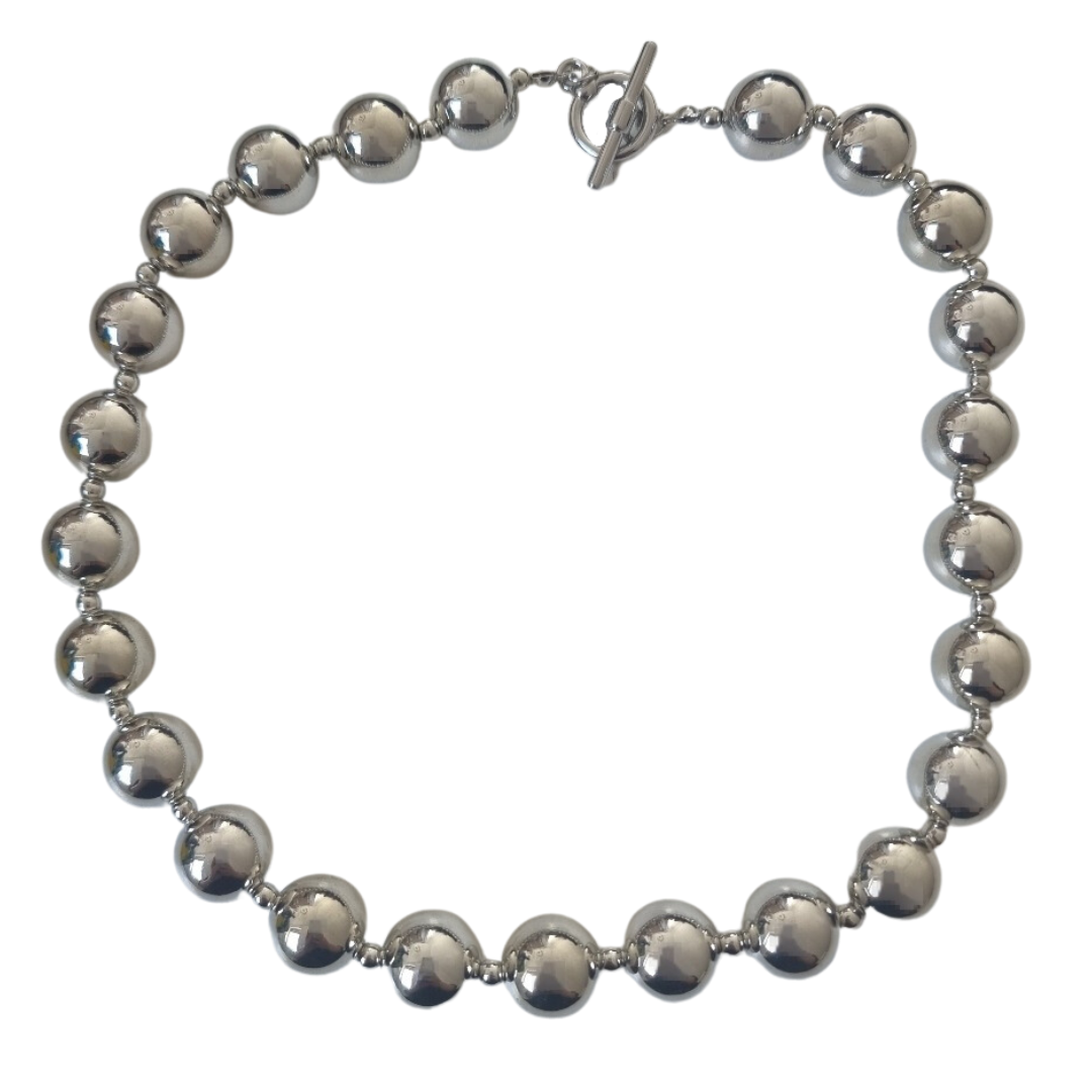 Chunky silver ball necklace