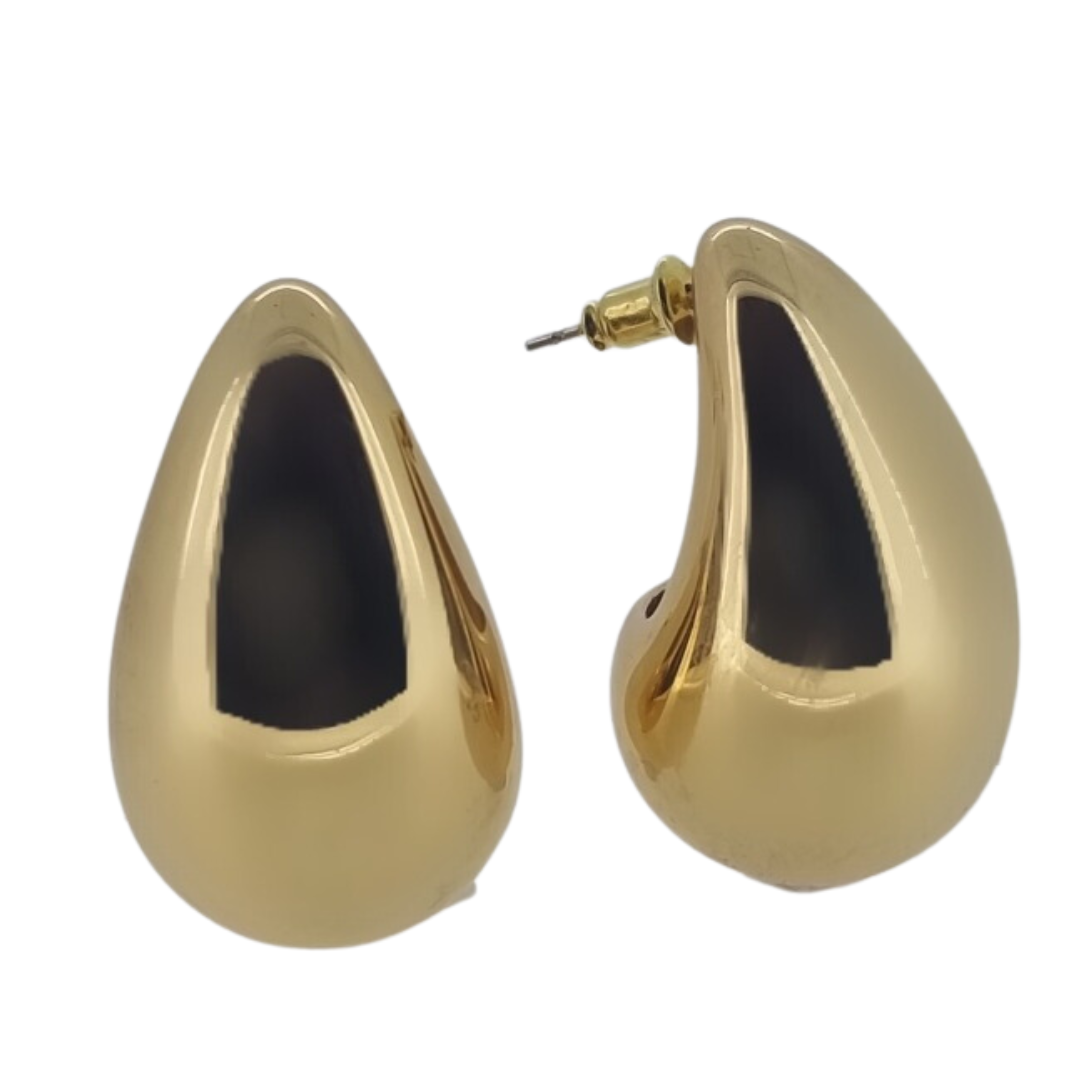 18k gold plated chunky teardrop earrings