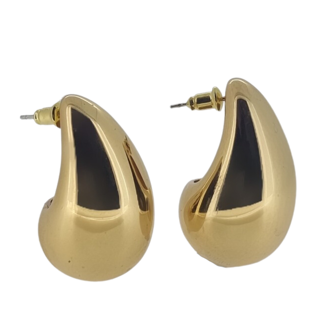 18k gold plated chunky teardrop earrings