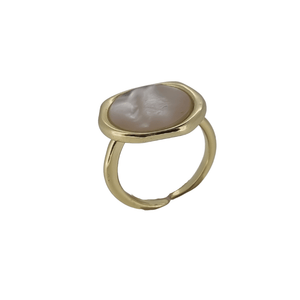 925 sterling silver large gold plated moonstone style ring