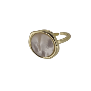 925 sterling silver large gold plated moonstone style ring