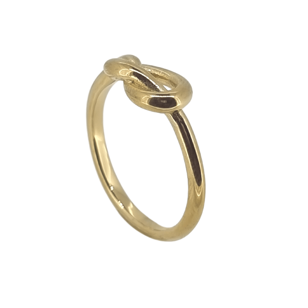 18k gold plated gold knot twist ring
