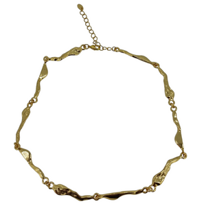18k gold plated molten wavy chain necklace