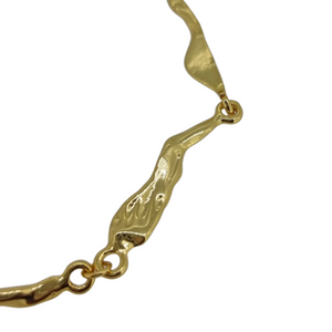 18k gold plated molten wavy chain necklace