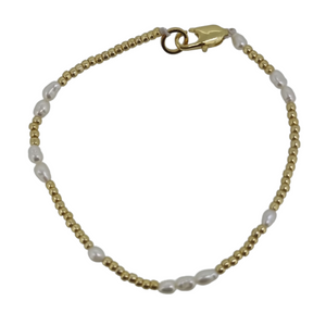 18k gold plated seed pearl bead friendship bracelet