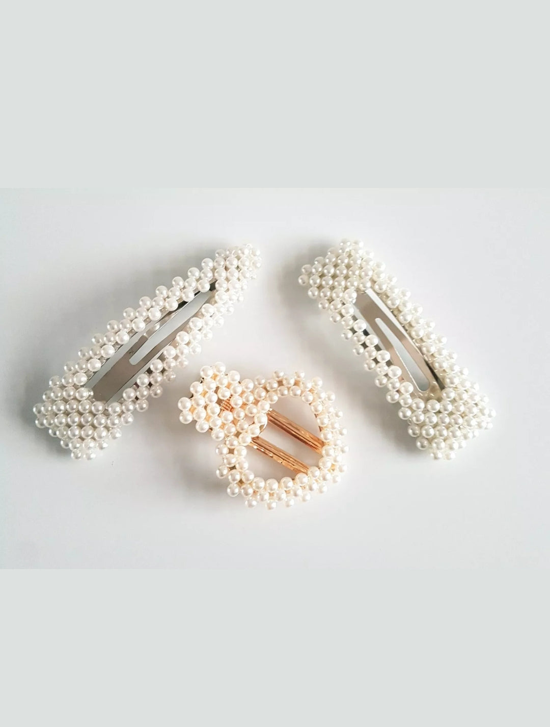 Large pearl hair clips slides barrettes
