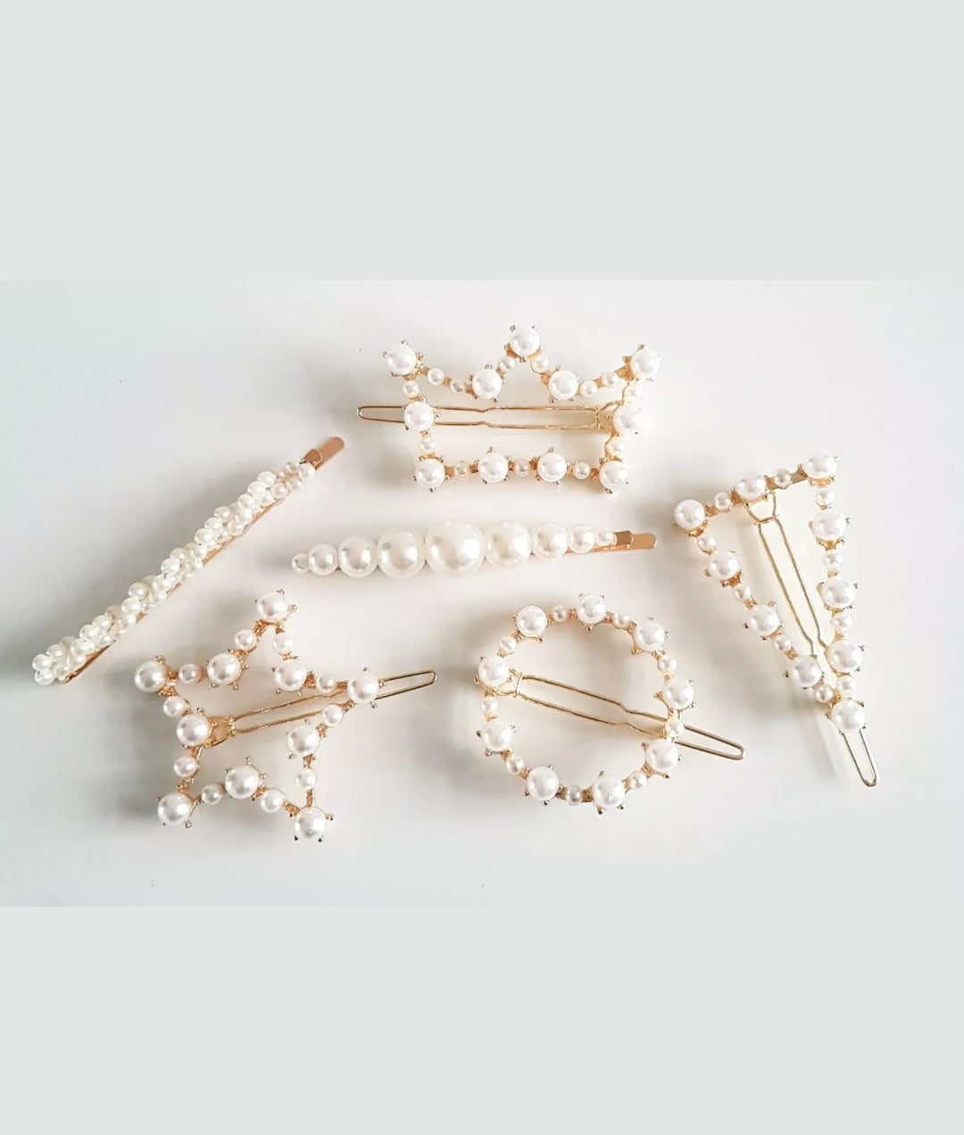Large pearl hair clips slides barrettes