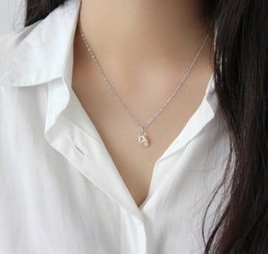 925 sterling silver twist seed pearl chain necklace