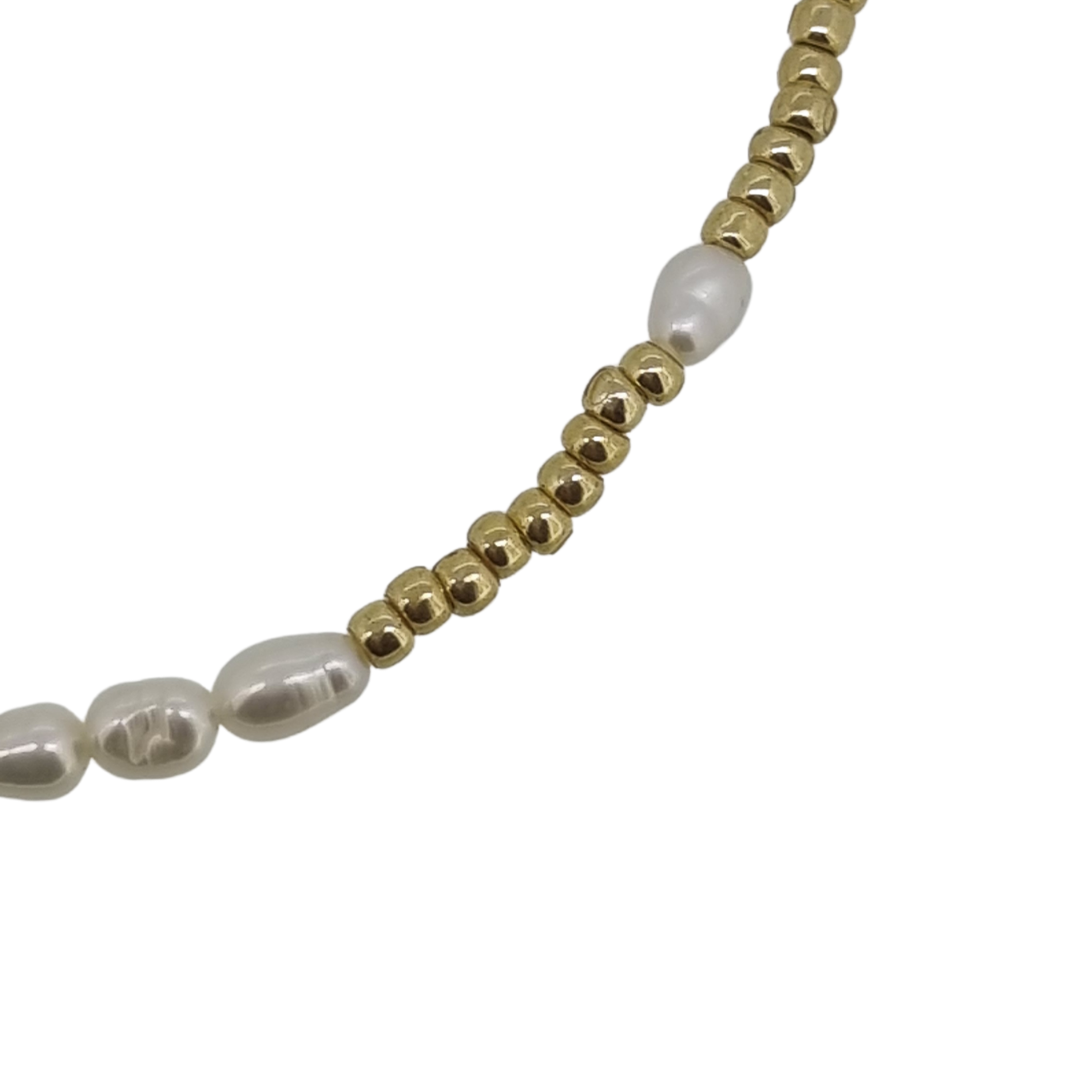 18k gold plated seed pearl bead friendship bracelet