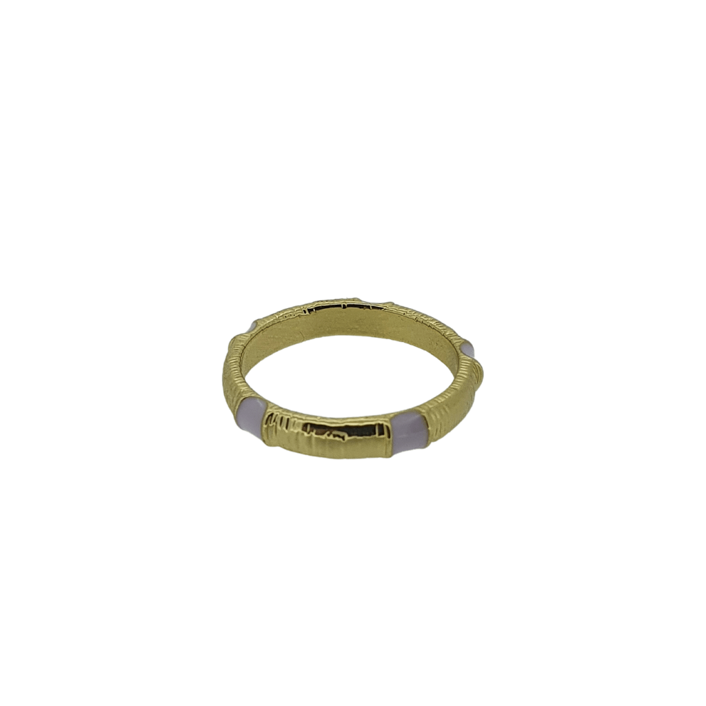 Set of 3 gold enamel rings N / 7