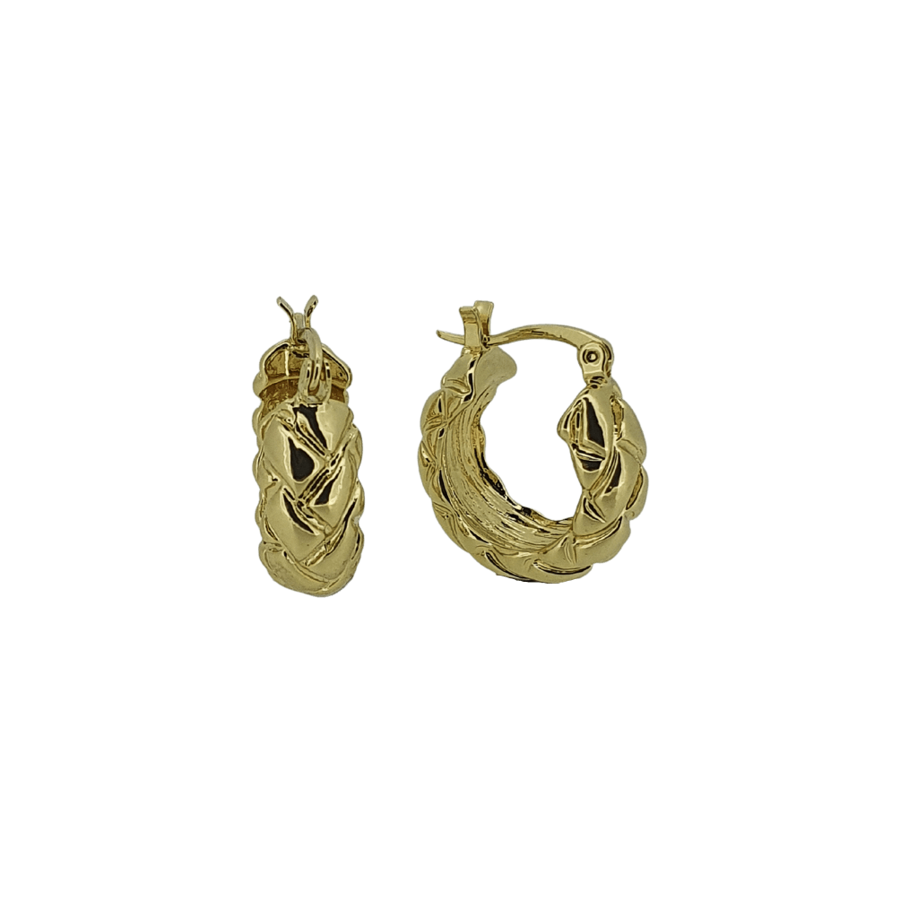 18k gold plated woven mini hoops