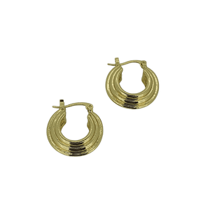 18k gold plated ridge mini hoops