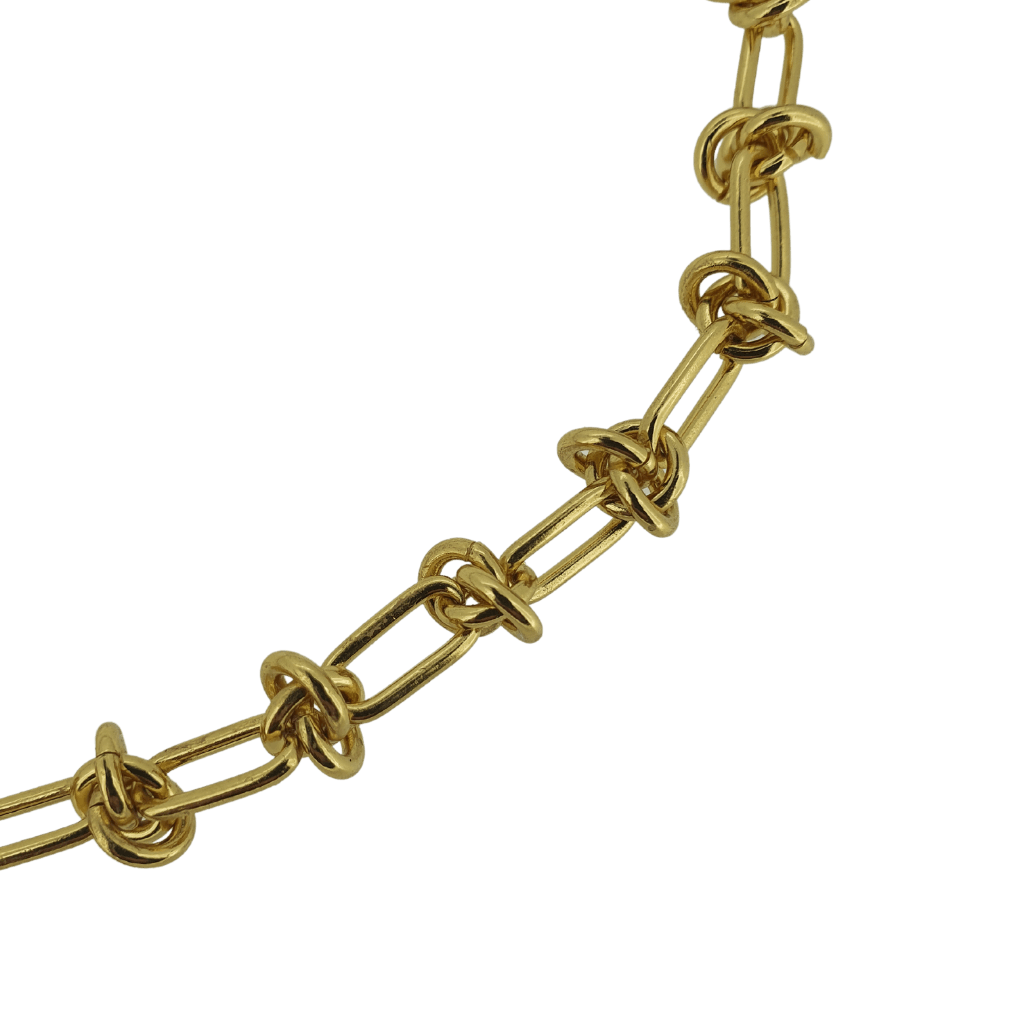 18k gold plated knot chain necklace
