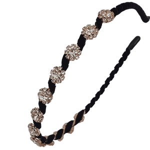 Black Velvet crystal embellished headband