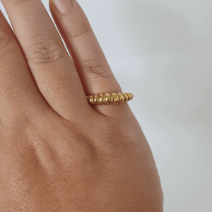 Gold plated rope twist baguette ring