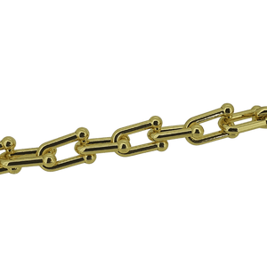 Gold plated square link chain bracelet