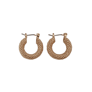 Classic gold woven mini hoop earrings