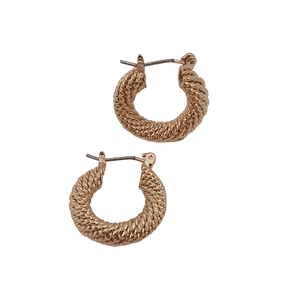 Classic gold woven mini hoop earrings