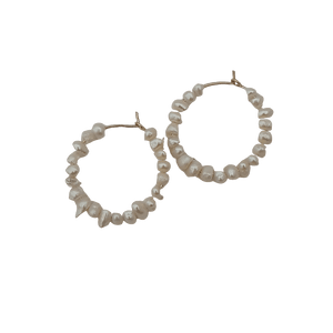 Seed pearl hoop earrings