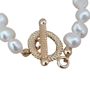 Seed pearl toggle necklace