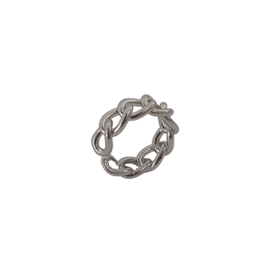 Silver chunky adjustable chain ring