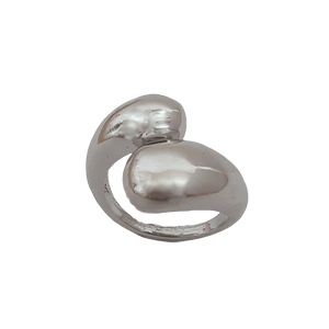 Silver chunky twist dome ring