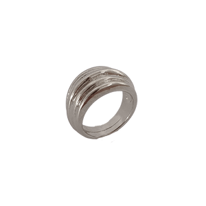 Silver chunky ridge ring