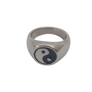 Silver yin yang ring