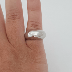 Silver chunky egg dome style ring
