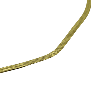 18k gold plated flat gold snake effect chain necklace