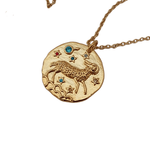 Gold Plated Jewel Zodiac Star Sign Necklace